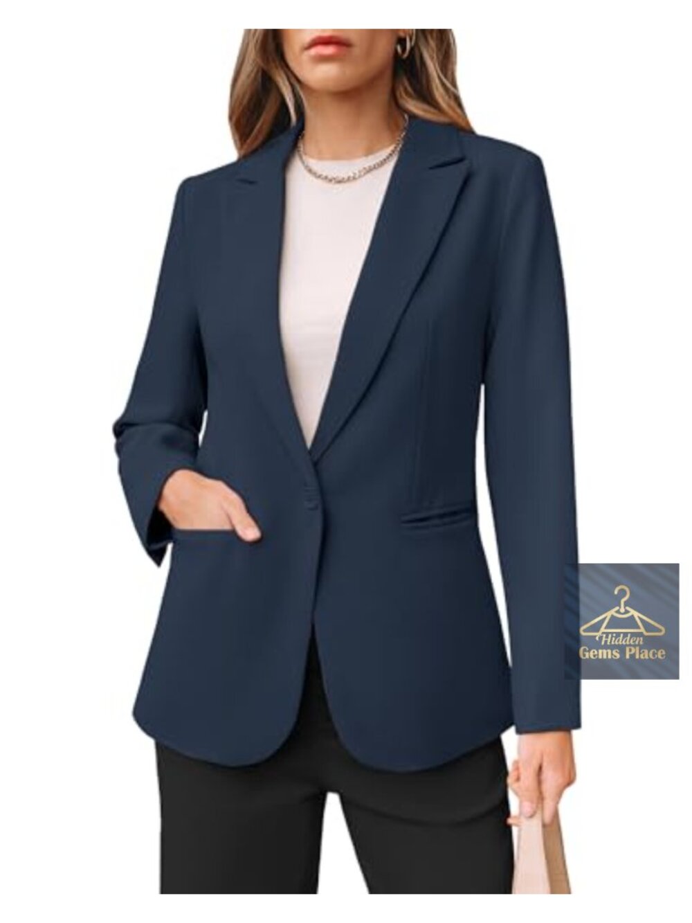 Womens Dressy Blazer Button Long Sleeve Notch Lapel Business Casual Office Work